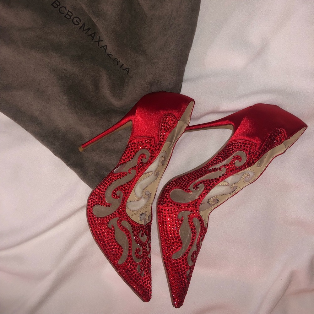 red rhinestone heels